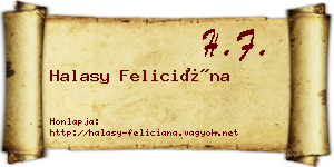 Halasy Feliciána névjegykártya